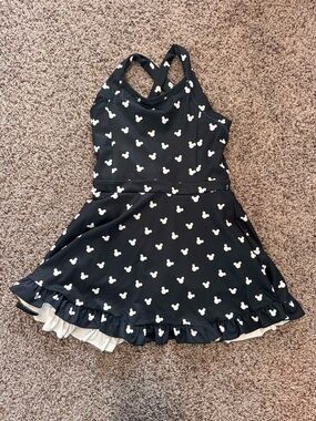 Girls Black and White Character Print Dress